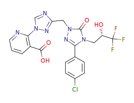 2-[3-({3-(4-chlorophenyl)-5-oxo-4-[(2S)-3,3,3-trifluoro-2-hydroxypropyl]-4,5-dihydro-1H-1,2,4-triazol-1-yl}methyl)-1H-1,2,4-triazol-1-yl]pyridine-3-carboxylic acid