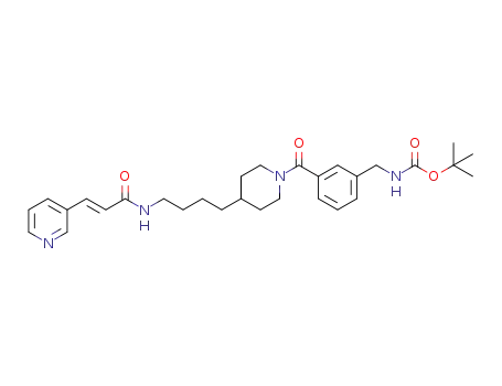tert-butyl (E)-(3-(4-(4-(3-(pyridin-3-yl)acrylamido)butyl)piperidine-1-carbonyl)benzyl)carbamate