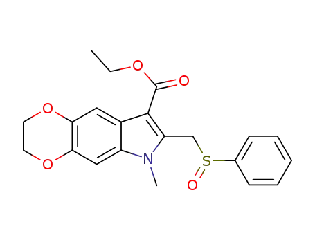 ethyl 6-methyl-7-(phenylsulfinylmethyl)-2,3-dihydro-1,4-dioxin[2,3-f]indole-8-carboxylate