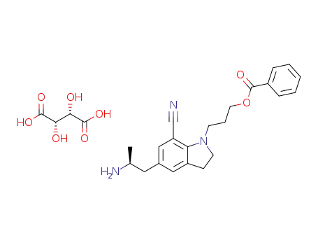 5-[(2S)-2-aminopropyl]-1-[3-(benzoyloxy)propyl]-2,3-dihydro-7-cyano-1H-indole tartrate