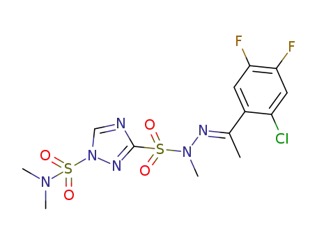 (E)-3-((2-(1-(2-chloro-4,5-difluorophenyl)ethylidene)-1-methylhydrazineyl)sulfonyl)-N,N-dimethyl-1H-1,2,4-triazole-1-sulfonamide