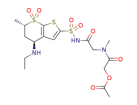 {[({[(2S,4S)-4-(ethylamino)-2-methyl-1,1-dioxo-2H,3H,4H-1λ6-thieno[2,3-b]thiopyran-6-yl]sulfonyl}carbamoyl)methy](methyl)carbamoyl}methyl acetate