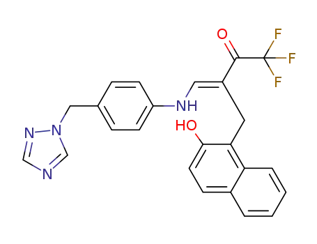 (E)-1,1,1-trifluoro-3-[(2-hydroxynaphth-1-yl)methyl]-4-({4-[(1H-1,2,4-triazol-1-yl)methyl]phenyl}amino)but-3-en-2-one