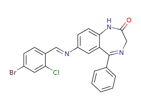 7-{(E)-[(4-bromo-2-chlorophenyl)methylidene]amino}-5-phenyl-1,3-dihydro-2H-1,4-benzodiazepin-2-one