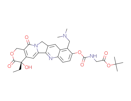 (S)-tert-butyl 2-((((10-((dimethylamino)methyl)-4-ethyl-4- hydroxy-3,14-dioxo-3,4,12,14-tetrahydro-1H-pyrano[3',4':6,7]indolizino[1,2-b]quinolin-9-yl)oxy)carbonyl)amino)acetate