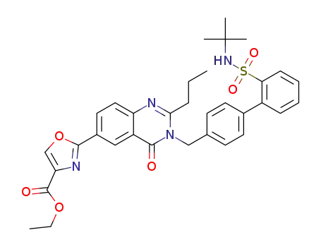 ethyl 2-(3-((2'-(N-(tert-butyl)sulfamoyl)-[1,1'-biphenyl]-4-yl)methyl)-4-oxo-2-propyl-3,4-dihydroquinazolin-6-yl)oxazole-4-carboxylate