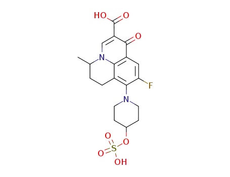 9-fluoro-6,7-dihydro-5-methyl-8-(4-sulfoxy-1-piperidyl)-1-oxo-1H,5H-benzoquinolizine-2-carboxylic acid