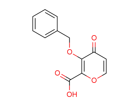 Molecular Structure of 119736-16-2 (3-(Benzyloxy)-4-oxo-4h-pyran-2-carboxylic acid)