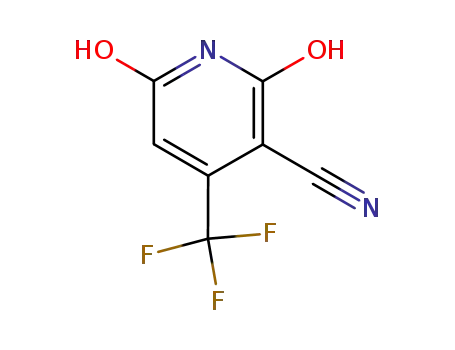 Molecular Structure of 3335-46-4 (3-CYANO-2,6-DIHYDROXY-4-(TRIFLUOROMETHYL)PYRIDINE)
