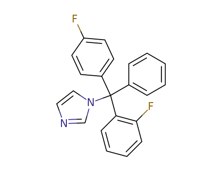 Molecular Structure of 119006-77-8 (1-[(2-Fluorophenyl)-(4-fluorophenyl)phenylmethyl]-1H-imidazole)