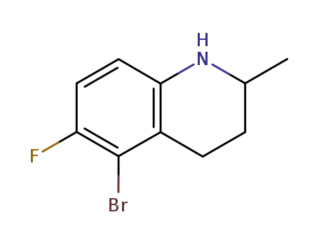 Molecular Structure of 79085-71-5 (Quinoline, 5-bromo-6-fluoro-1,2,3,4-tetrahydro-2-methyl-)