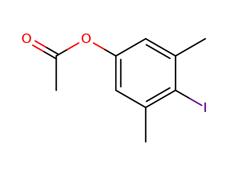 Molecular Structure of 145235-84-3 (Phenol, 4-iodo-3,5-dimethyl-, acetate)