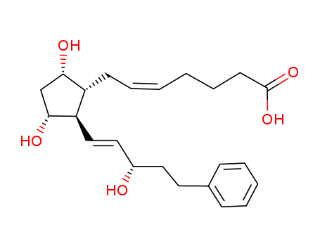 38344-08-0,17-PHENYL TRINOR PROSTAGLANDIN F2ALPHA,5-Heptenoicacid, 7-[(1R,2R,3R,5S)-3,5-dihydroxy-2-[(1E,3S)-3-hydroxy-5-phenyl-1-pentenyl]cyclopentyl]-,(5Z)- (9CI);5-Heptenoic acid,7-[3,5-dihydroxy-2-(3-hydroxy-5-phenyl-1-pentenyl)cyclopentyl]-, [1R-[1a(Z),2b(1E,3S*),3a,5a]]-;17-Phenyl-18,19,20-trinor-PGF2a;17-Phenyl-18,19,20-trinorprostaglandin F2a;Bimatoprost acid;PhXA 70;U 35687;