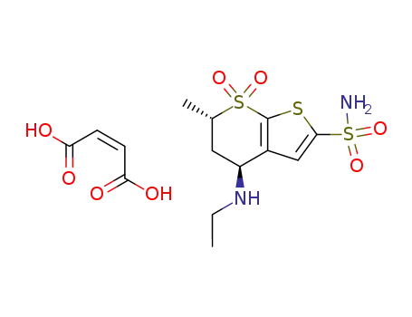 5,6-dihydro-(S)-4-(ethylamino)-(S)-6-methyl-4H-thieno<2,3-b>thiopyran-2-sulfonamide 7,7-dioxide maleate salt