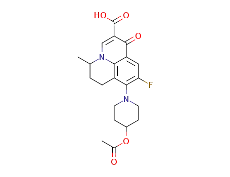 8-(4-acetoxy-1-piperidyl)-9-fluoro-6,7-dihydro-5-methyl-1-oxo-1H,5H-benzoquinolizine-2-carboxylic acid