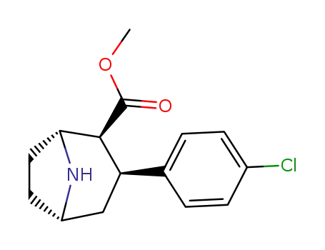 Molecular Structure of 146725-33-9 (3-beta-(4-chlorophenyl)nortropane-2-beta-carboxylic acid methyl ester)
