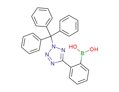 Molecular Structure of 143722-25-2 ([2-[2-(TRIPHENYLMETHYL)-2H-TETRAZOL-5-YL]PHENYL]BORONIC ACID)
