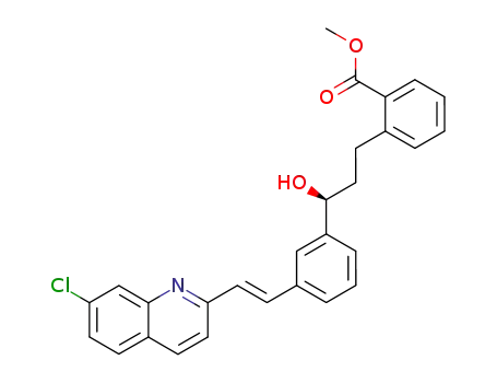 Molecular Structure of 181139-72-0 (METHYL 2-[(S)-3-{(E)-3-[2-(7-CHLORO-2-QUINOLYL)VINYL]PHENYL}-3-HYDROXYPROPYL]BENZOATE)