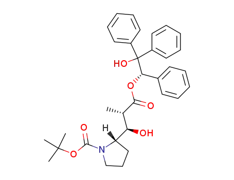 <2S-<2R*<(R*),α(R*),β(S*)>>>-1-<(1,1-Dimethylethoxy)carbonyl>-β-hydroxy-α-methyl-2-pyrrolidinepropanoic acid 2-hydroxy-1,2,2-triphenylethyl ester