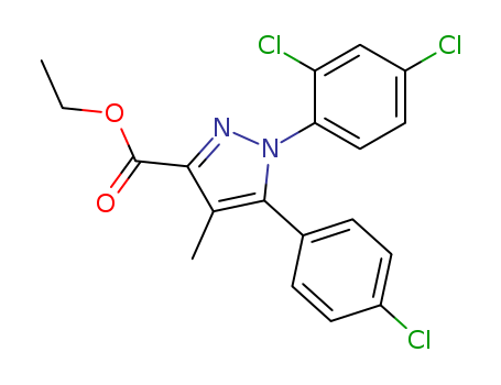 1H-Pyrazole-3-carboxylic acid, 5-(4-chlorophenyl)-1-(2,4-dichlorophenyl)-4-methyl-, ethyl ester