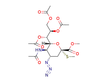 methyl (methyl 5-acetamido-7,8,9-tri-O-acetyl-4-azido-3,4,5-trideoxy-2-thio-D-glycero-α-D-galacto-nonulopyranosid)onate