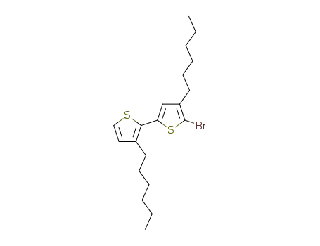 Molecular Structure of 154717-21-2 (2,2'-Bithiophene, 5'-bromo-3,4'-dihexyl-)