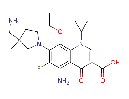 5-Amino-7-(3-aminomethyl-3-methyl-pyrrolidin-1-yl)-1-cyclopropyl-8-ethoxy-6-fluoro-4-oxo-1,4-dihydro-quinoline-3-carboxylic acid