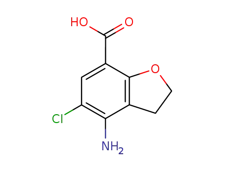 Molecular Structure of 123654-26-2 (4-Amino-5-chloro-2,3-dihydro-7-benzofurancarboxylic acid)