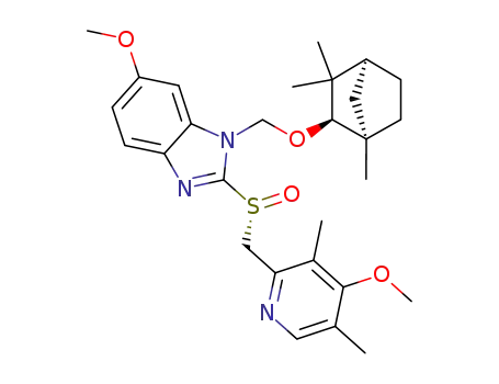 6-methoxy-2-{[(4-methoxy-3,5-dimethyl-2-pyridinyl)methyl]-(R)-sulfinyl}-1-({[(1R-endo)-1,3,3-trimethylbicyclo[2.2.1]hept-=2-yl]oxy}methyl)-1H-benzimidazole
