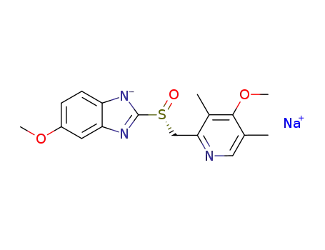 5-methoxy-2-[(R)-[(4-methoxy-3,5-dimethyl-2-pyridinyl)methyl]sulfinyl]-1H-benzimidazole sodium salt