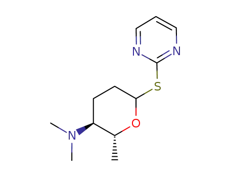 Dimethyl-[(2R,3S)-2-methyl-6-(pyrimidin-2-ylsulfanyl)-tetrahydro-pyran-3-yl]-amine