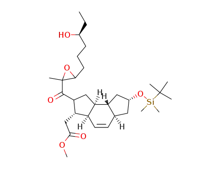 {(3S,3aR,5aS,7R,8aR,8bS)-7-(tert-Butyl-dimethyl-silanyloxy)-2-[3-((S)-4-hydroxy-hexyl)-2-methyl-oxiranecarbonyl]-1,2,3,3a,5a,6,7,8,8a,8b-decahydro-as-indacen-3-yl}-acetic acid methyl ester