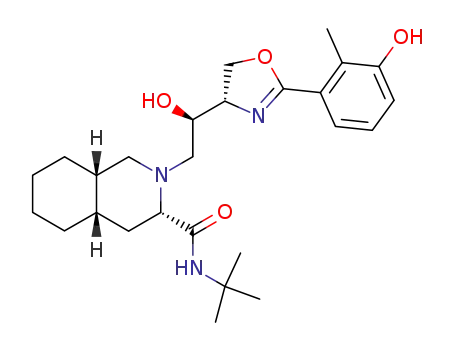Molecular Structure of 188936-07-4 ((3S,4aS,8aS)-2-[(2R)-2-[(4S)-2-[3-Hydroxy-2-methylphenyl]-4,5-dihydrooxazol-4-yl]-2-hydroxyethyl]decahydroisoquinoline-3-carboxylic acid tert-butylamide)