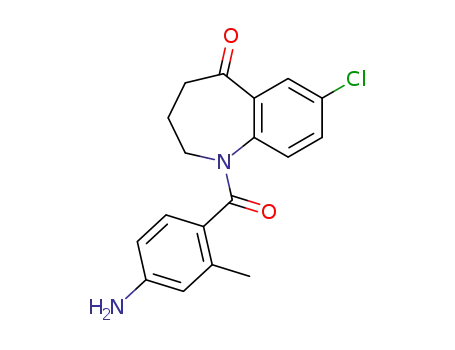 Molecular Structure of 137977-97-0 (1-(4-Amino-2-methylbenzoyl)-7-chloro-1,2,3,4-tetrahydro-5H-1-benzazepin-5-one)
