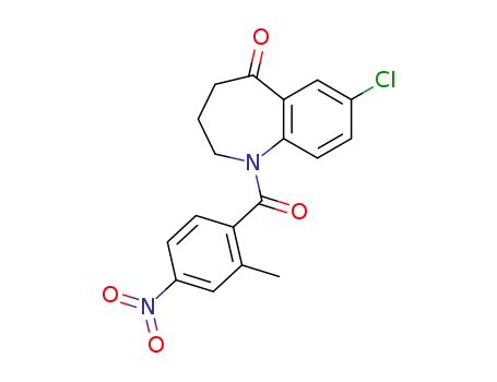 Molecular Structure of 137982-91-3 (7-Chloro-1,2,3,4-tetrahydro-1-(2-methyl-4-nitrobenzoyl)-5H-1-benzazepin-5-one)