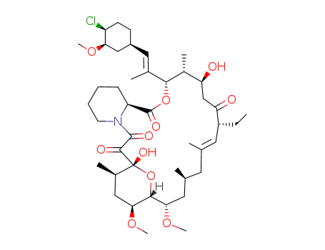 137071-32-0,Pimecrolimus,33-epi-Chloro-33-desoxyascomycin;Elidel;SDZ ASM 981;UNII-7KYV510875;(3S,4R,5S,8R,9E,12S,14S,15R,16S,18R,19R,26aS)-3-((E)-2-((1R,3R,4S)-4-chloro-3-methoxycyclohexyl)-1-methylvinyl)-8-ethyl-5,6,8,11,12,13,14,15,16,17,18,19,24,26,26a-hexadecahydro-5,19-epoxy-3H-pyrido(2,1-c)(1,4)oxaazacyclotricosine-1,17,20,21(4H,23H)-tetrone;