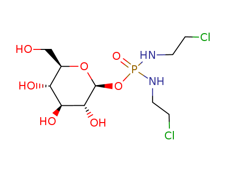 132682-98-5,Glufosfamide,D19575;Glucosylifosfamide mustard;Glufosfamide;Glucosylifostamide mustard;(2S,3R,4S,5S,6R)-2-Bis(2-chloroethylamino)phosphoryloxy-6-(hydroxymethyl)oxane-3,4,5-triol;