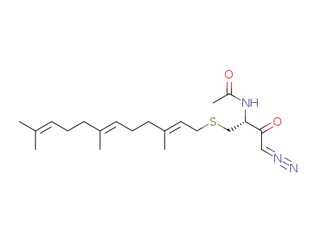 N-[(R)-3-Diazo-2-oxo-1-((2E,6E)-3,7,11-trimethyl-dodeca-2,6,10-trienylsulfanylmethyl)-propyl]-acetamide
