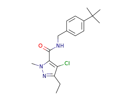 Molecular Structure of 119168-77-3 (4-Chloro-N-(4-tert-butylbenzyl)-3-ethyl-1-methyl-1H-pyrazole-5-carboxamide)