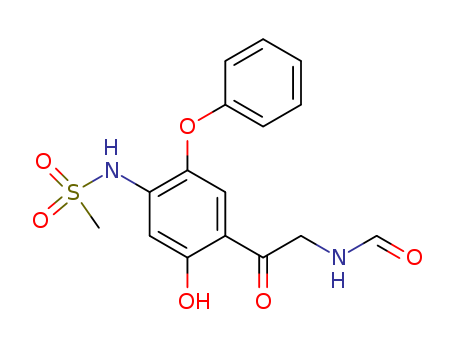 149457-03-4,Methanesulfonamide, N-[4-[2-(formylamino)acetyl]-5-hydroxy-2-phenoxyphenyl]-,Methanesulfonamide, N-[4-[(formylamino)acetyl]-5-hydroxy-2-phenoxyphenyl]- (9CI);