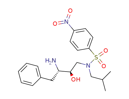 Molecular Structure of 251105-80-3 (Benzenesulfonamide,
N-[(2R,3S)-3-amino-2-hydroxy-4-phenylbutyl]-N-(2-methylpropyl)-4-nitro
-)