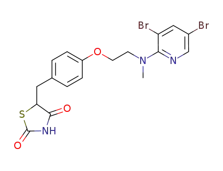 5-[[4-[2-(methyl-2-[3',5'-dibromopyridyl]amino)ethoxy]phenyl]methyl]-thiazolidine-2,4-dione