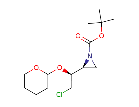 (S)-2-[(S)-2-Chloro-1-(tetrahydro-pyran-2-yloxy)-ethyl]-aziridine-1-carboxylic acid tert-butyl ester