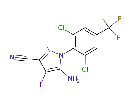 5-amino-1-[2,6-dichloro-4-(trifluoromethyl)phenyl]-4-iodo-1H-pyrazole-3-carbonitrile