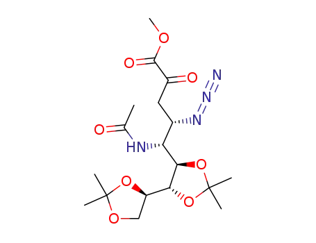 (4S,5R)-5-Acetylamino-4-azido-2-oxo-5-((4S,5R,4'R)-2,2,2',2'-tetramethyl-[4,4']bi[[1,3]dioxolanyl]-5-yl)-pentanoic acid methyl ester