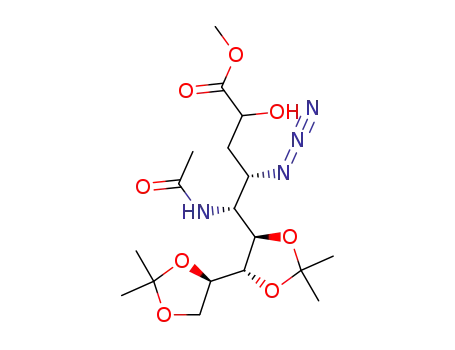 (4S,5R)-5-Acetylamino-4-azido-2-hydroxy-5-((4S,5R,4'R)-2,2,2',2'-tetramethyl-[4,4']bi[[1,3]dioxolanyl]-5-yl)-pentanoic acid methyl ester
