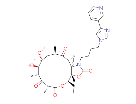 11-N-[4-(4-pyridin-3-yl-imidazol-1-yl)butyl]-6-O-methyl-5-OH-3-oxo-erythronolide A 11,12-carbamate