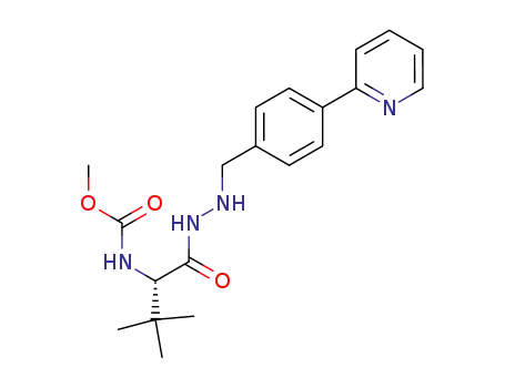 Molecular Structure of 857904-02-0 (L-Valine, N-(methoxycarbonyl)-3-methyl-,
2-[[4-(2-pyridinyl)phenyl]methyl]hydrazide)
