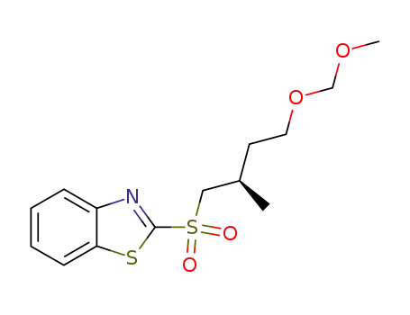 Molecular Structure of 881017-96-5 (Benzothiazole, 2-[[(2R)-4-(methoxymethoxy)-2-methylbutyl]sulfonyl]-)
