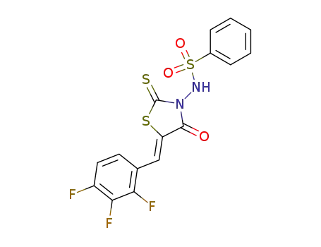 N-{4-Oxo-2-thioxo-5-[1-(2,3,4-trifluoro-phenyl)-meth-(Z)-ylidene]-thiazolidin-3-yl}-benzenesulfonamide